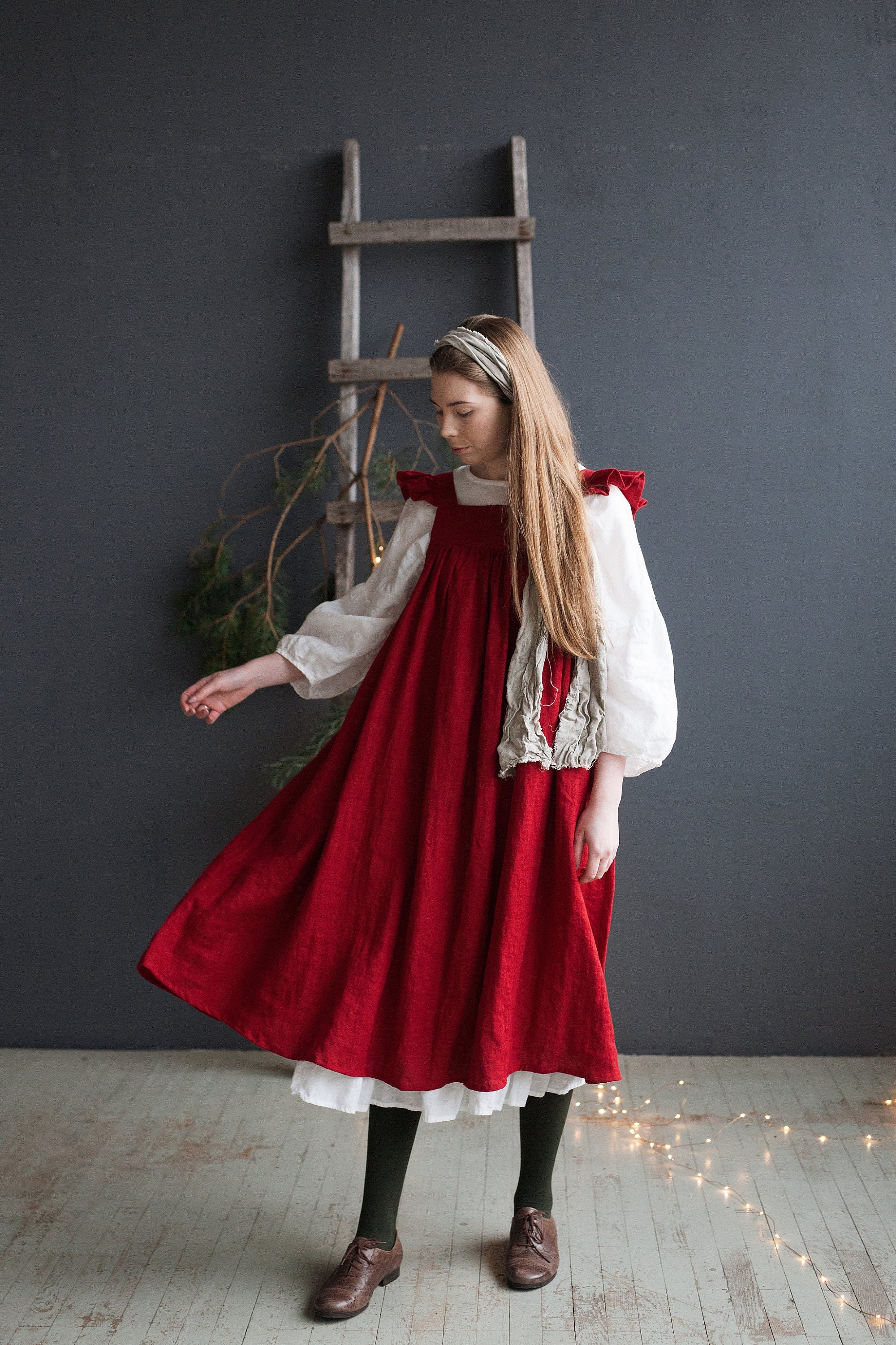 Cherry Prairie Linen Dress allthebeautifullinen Cherry Prairie Linen Dress allthebeautifullinen