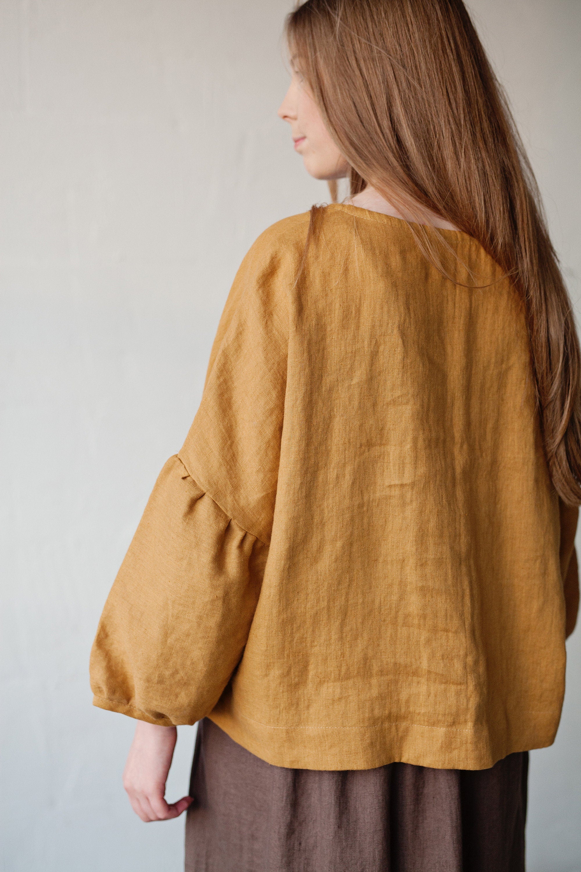 Mustard Kimono Linen Tunic