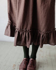 Cacao Victorian Linen Skirt