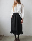 Black Victorian Linen Skirt