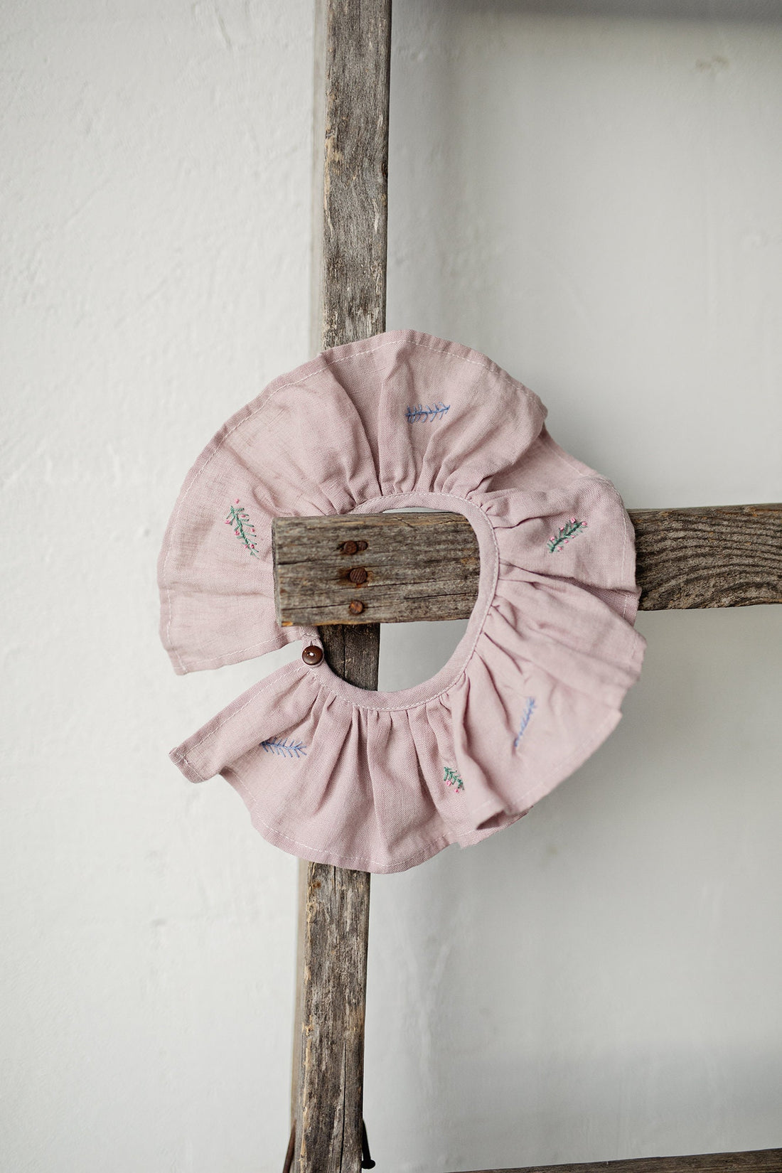 Baby Pink Ruffle  Collar with Branches