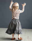 Charcoal Ruffle Linen Skirt