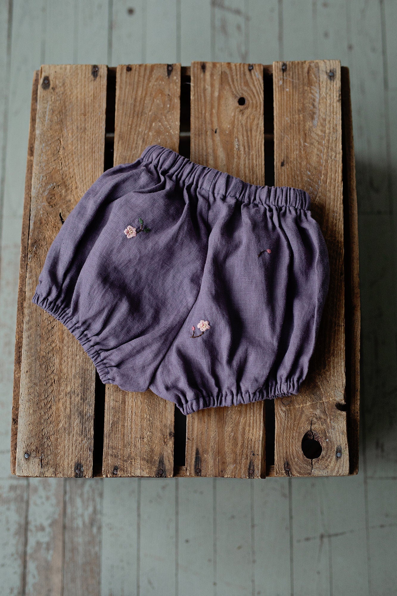 Mauve Exclusive Blossom Linen Bloomers