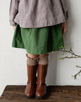 Apple Green Midi Linen Skirt