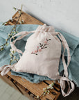 Cherry Blossom Linen Backpack