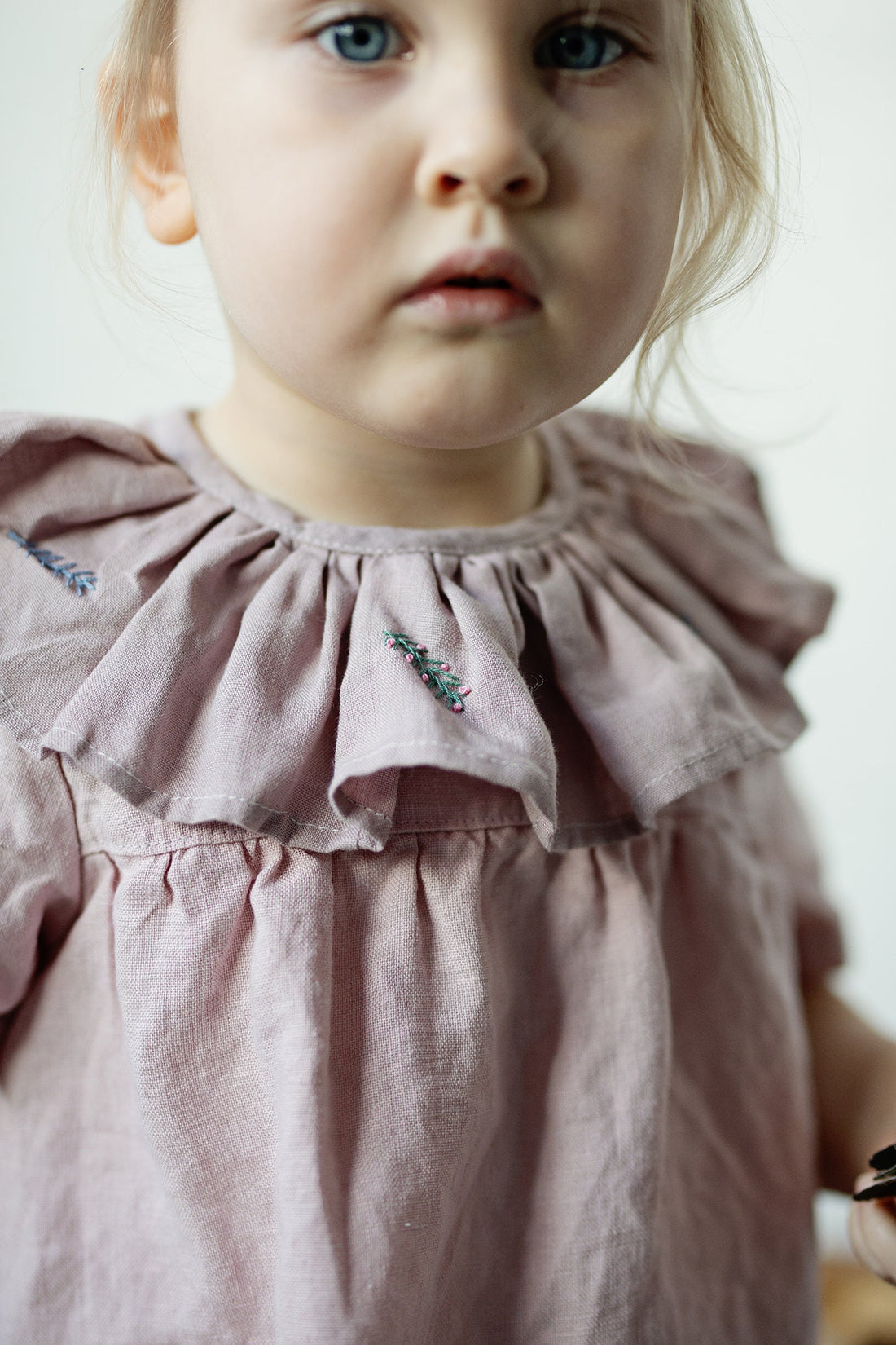 Baby Pink Ruffle  Collar with Branches