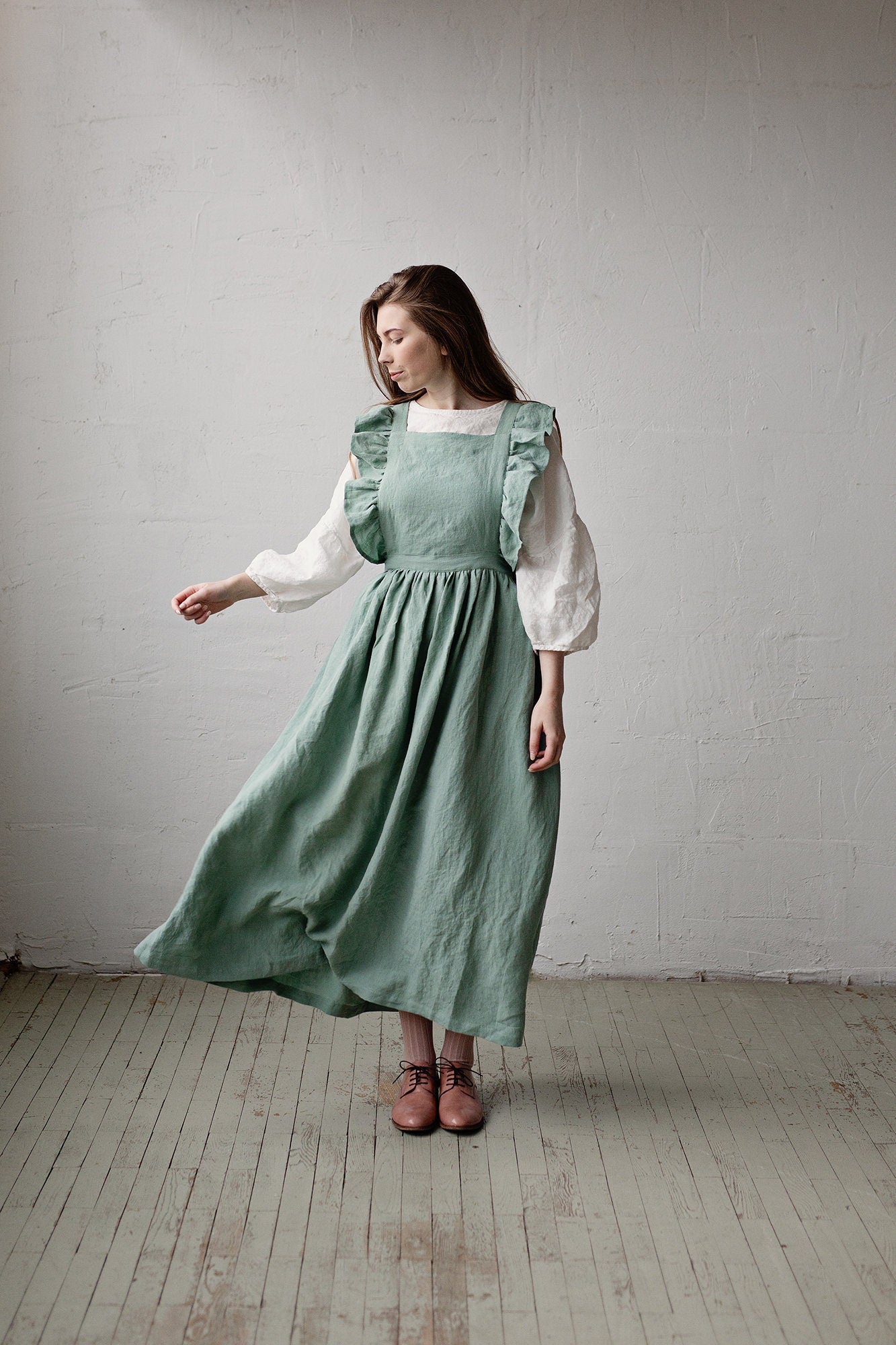 Mint Long Vintage Linen Dress – allthebeautifullinen
