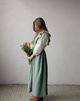 Mint Long Vintage Linen Dress