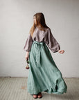 Mint Paris Long Linen Skirt, Size L