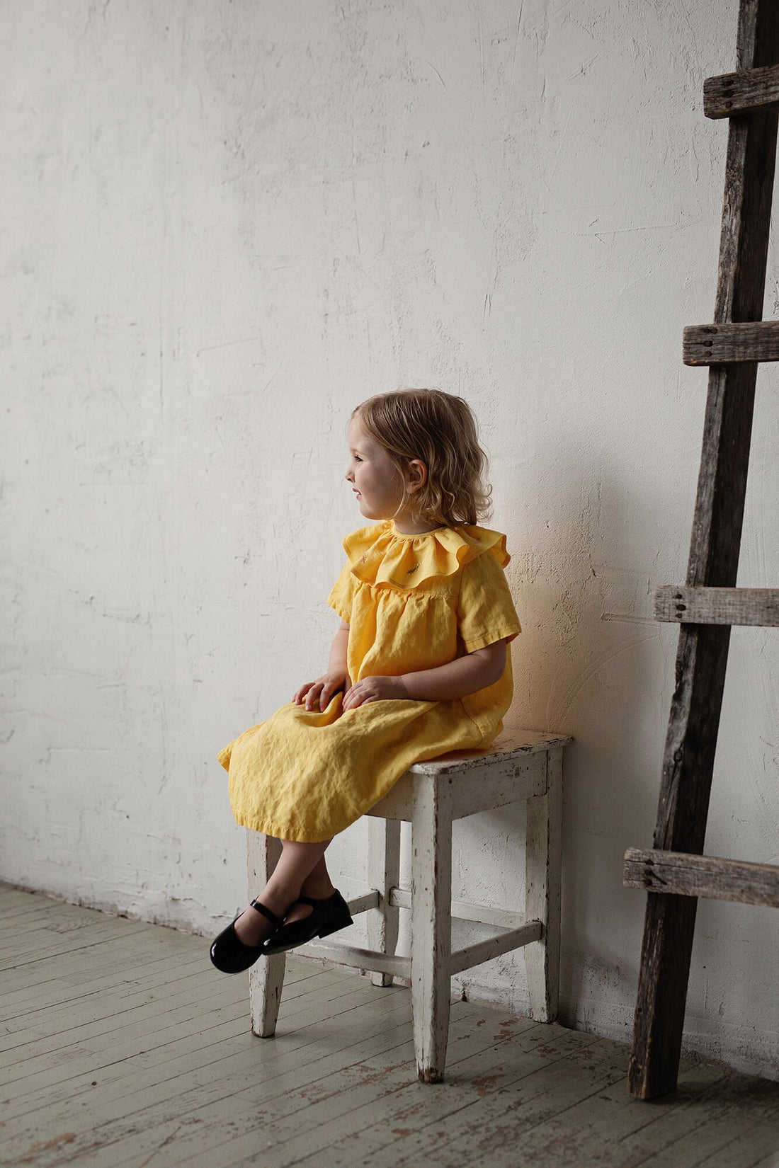 Yellow Ruffle  Collar with Branches