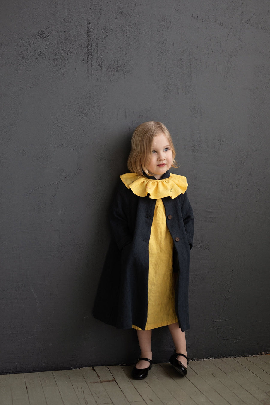 Yellow Ruffle  Collar with Branches