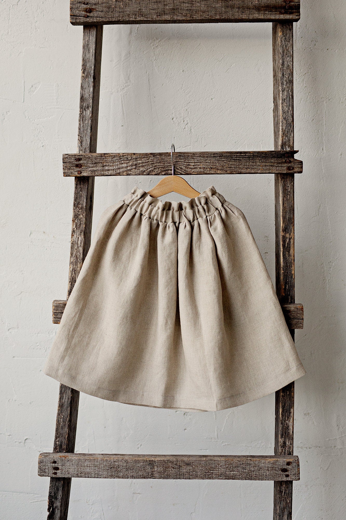 Natural Long Linen Skirt