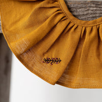 Mustard Ruffle Collar with Branches