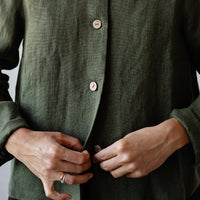 Moss Green Peter Pan Collar Jacket