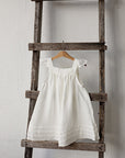 White Open Back Linen Pinafore Linen Dress