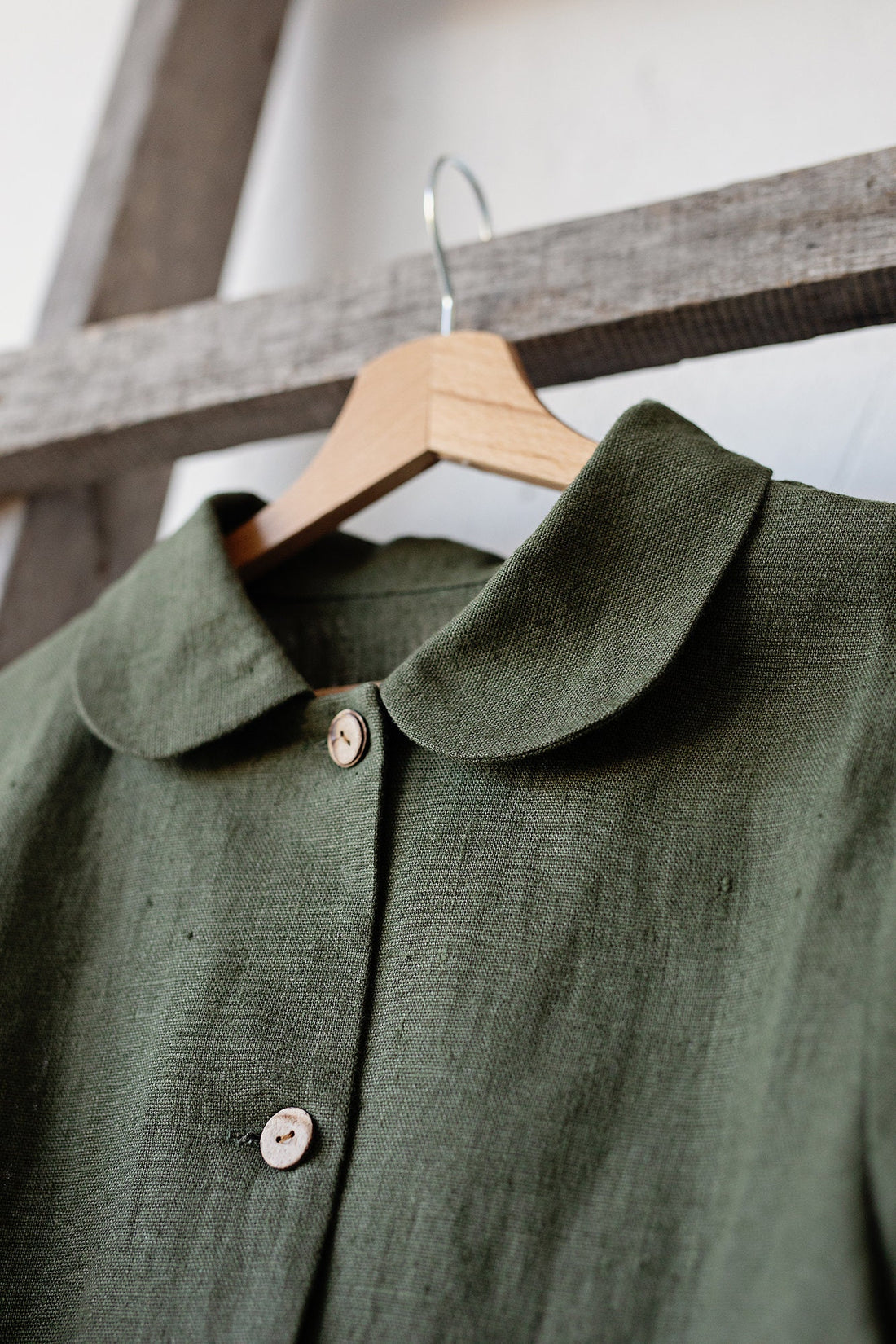 Moss Green Peter Pan Collar Jacket