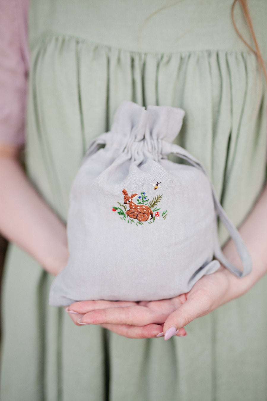Fawn in the Meadow Pouch Bag
