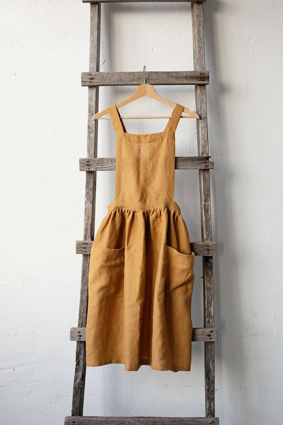 Mustard Midi Cross Back Pinafore