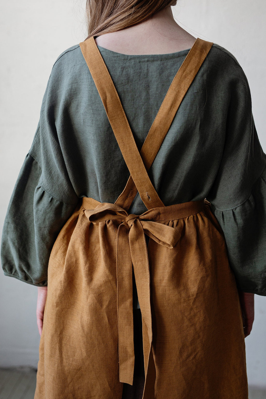 Mustard Midi Cross Back Pinafore