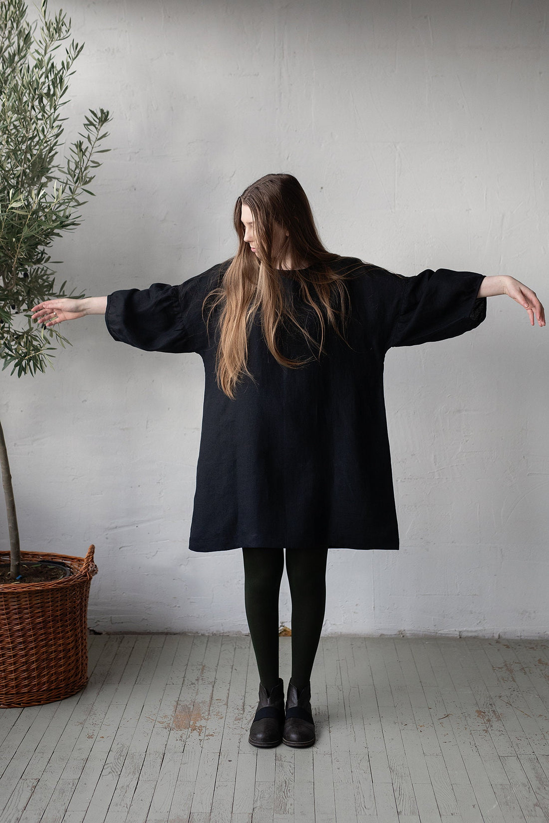Black Short Kimono Dress