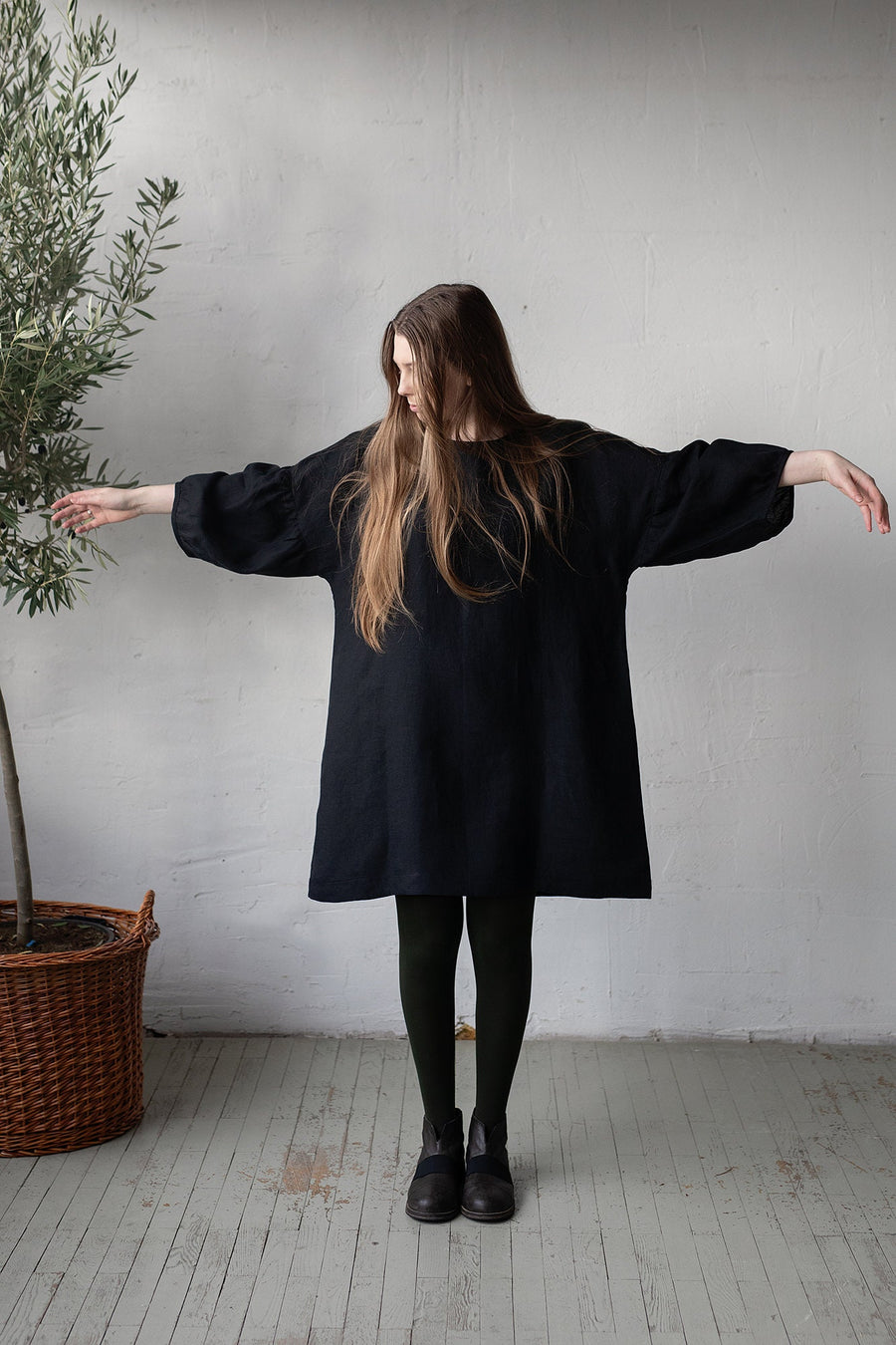 Black Short Kimono Dress