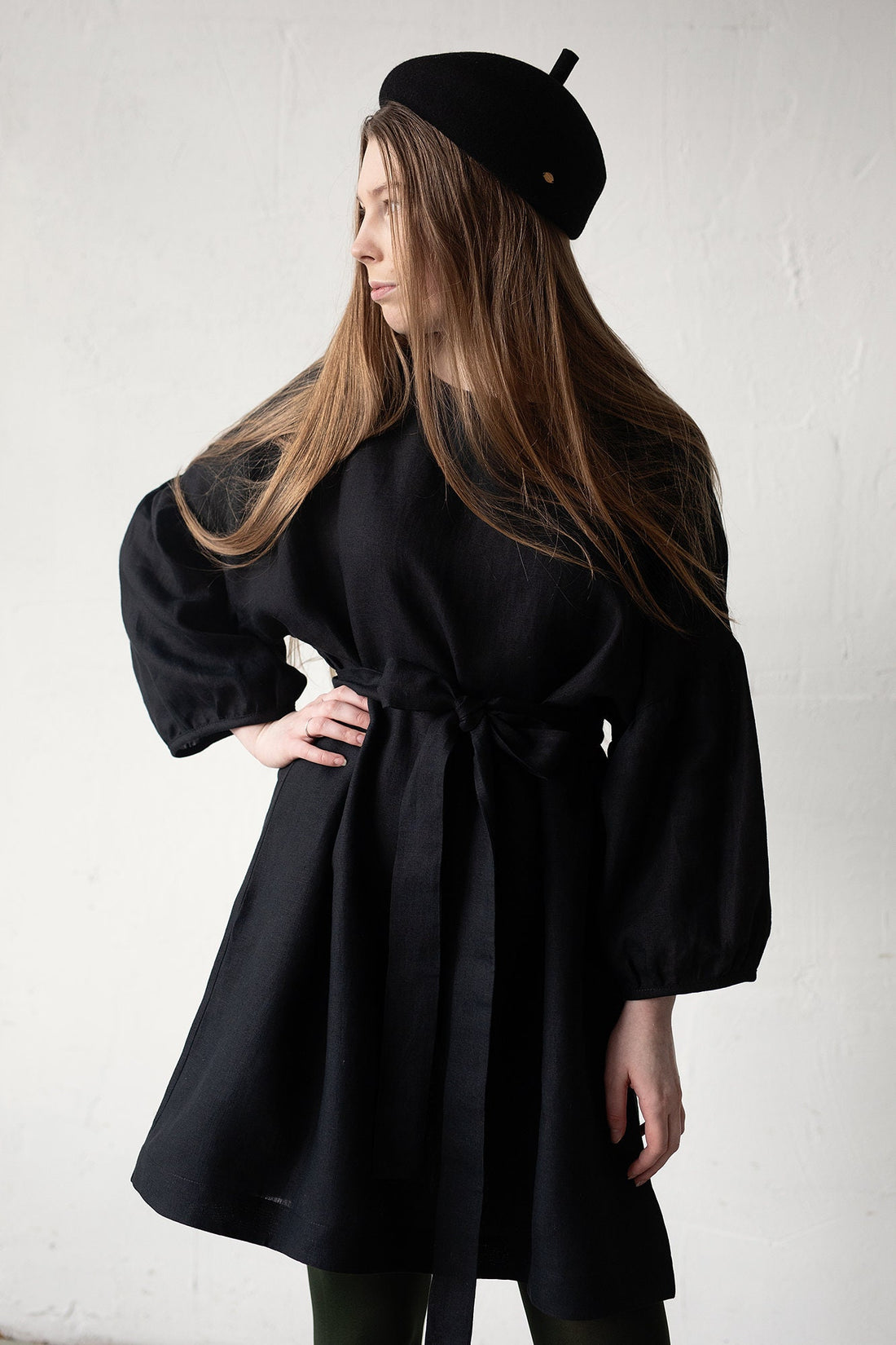 Black Short Kimono Dress