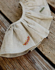 Natural Ruffle Linen Collar with Branches
