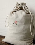 Vintage Rose Pouch Linen Bag