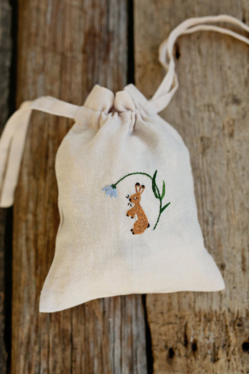 Rabbit and Flower Pouch Bag