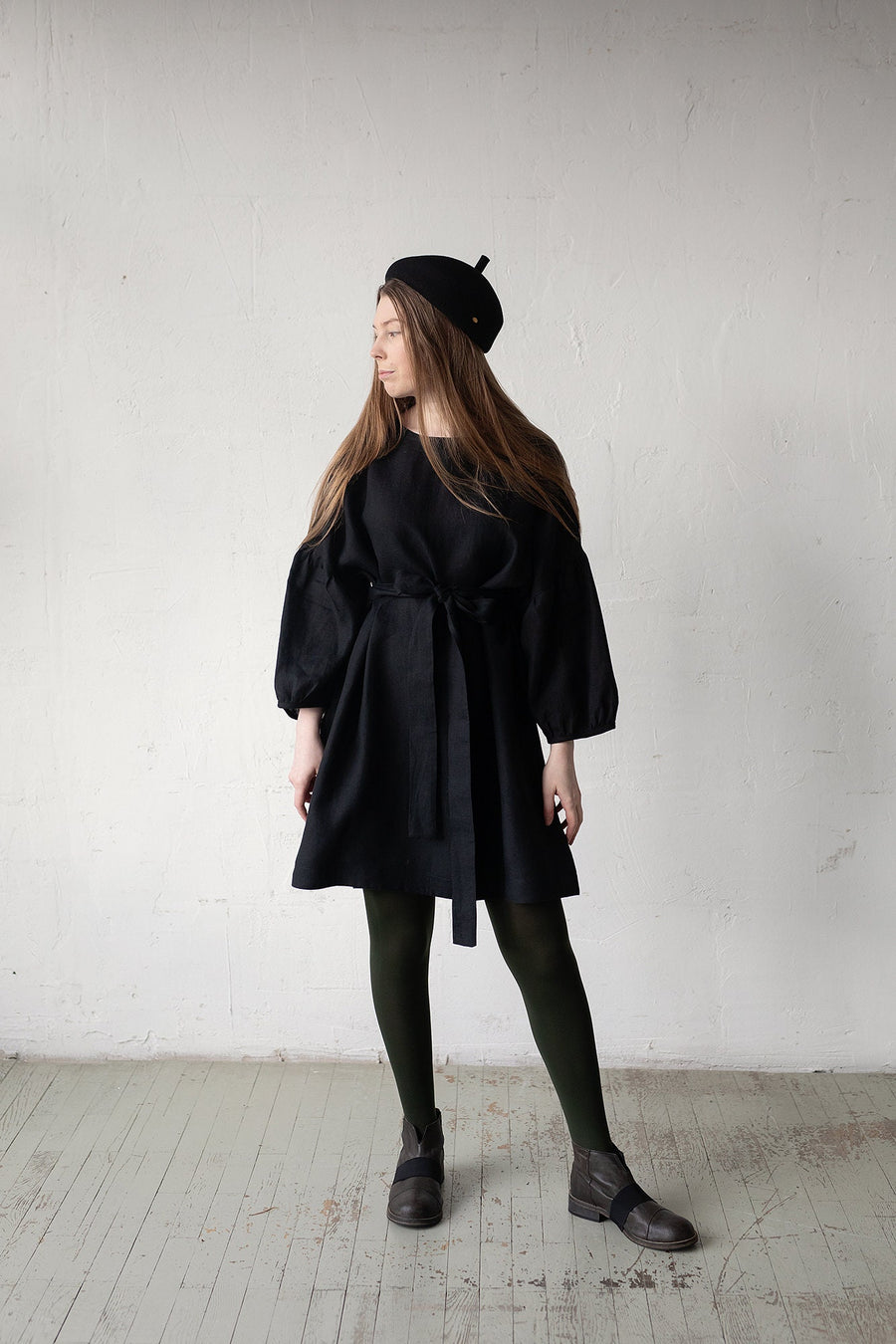 Black Short Kimono Dress