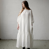 White Ruffle Kimono Dress