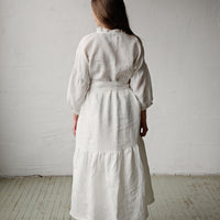White Ruffle Kimono Dress