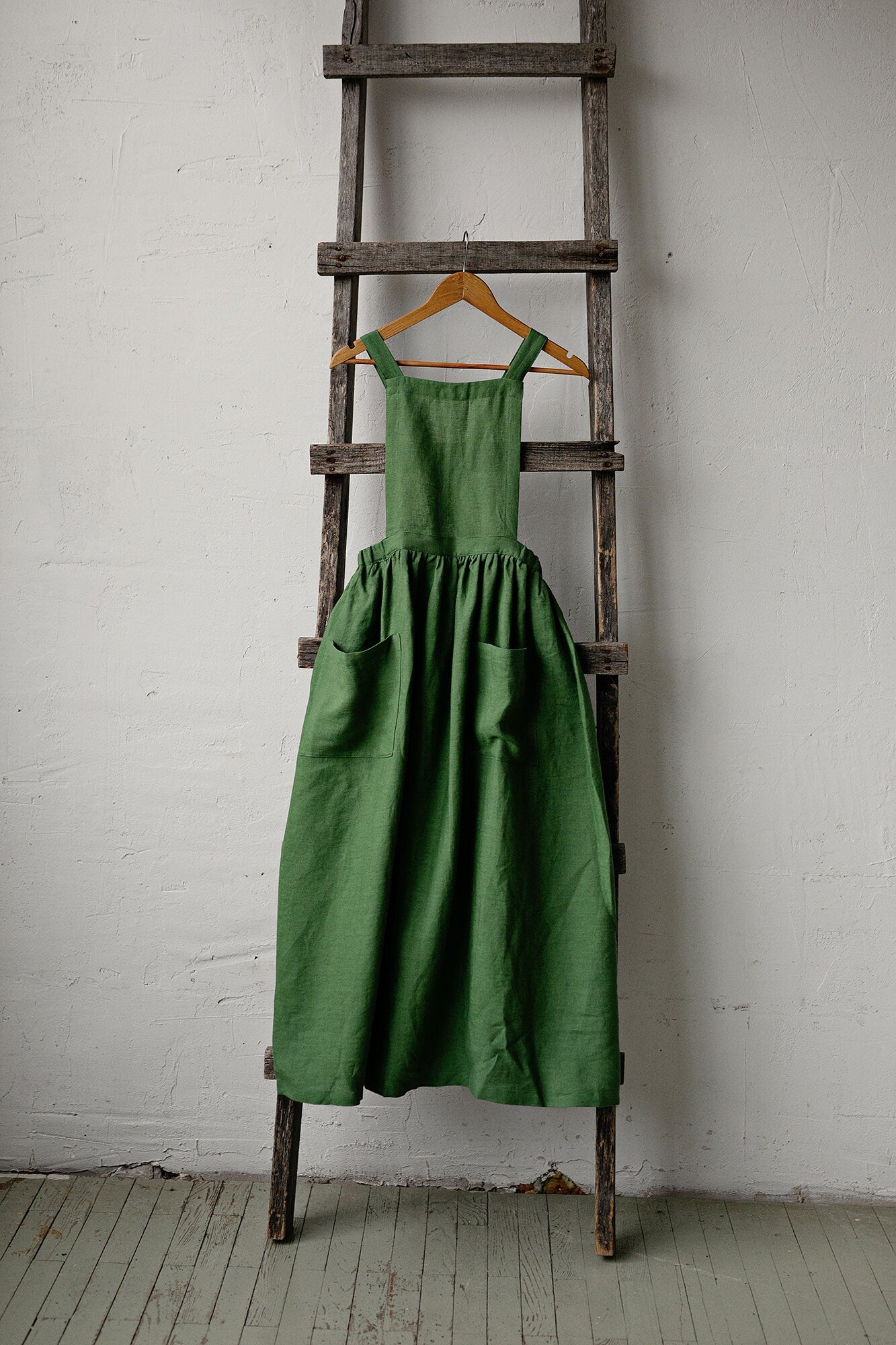 Apple Green Cottage Linen Dress