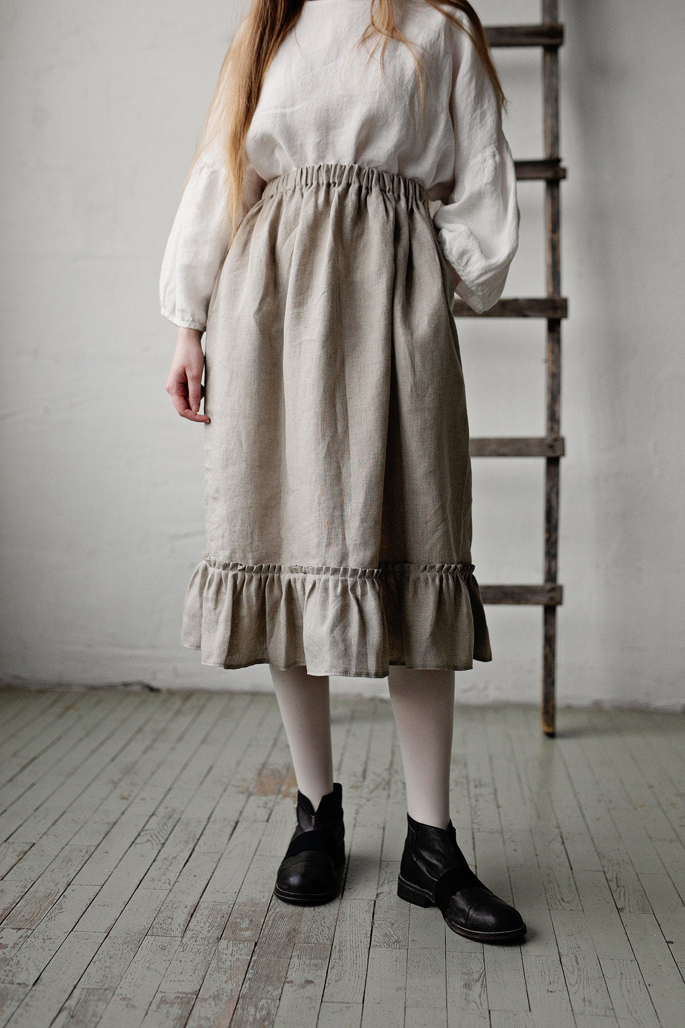 Natural Victorian Linen Skirt