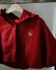 Cherry Little Red Riding Hood Linen Cape