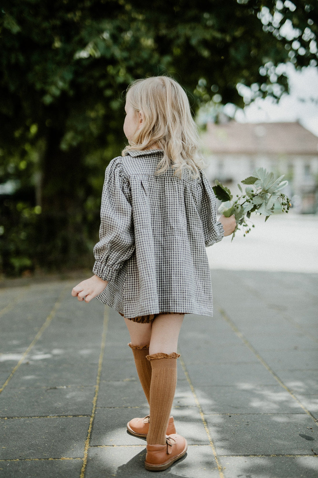 Grey Gingham Tunic Dress