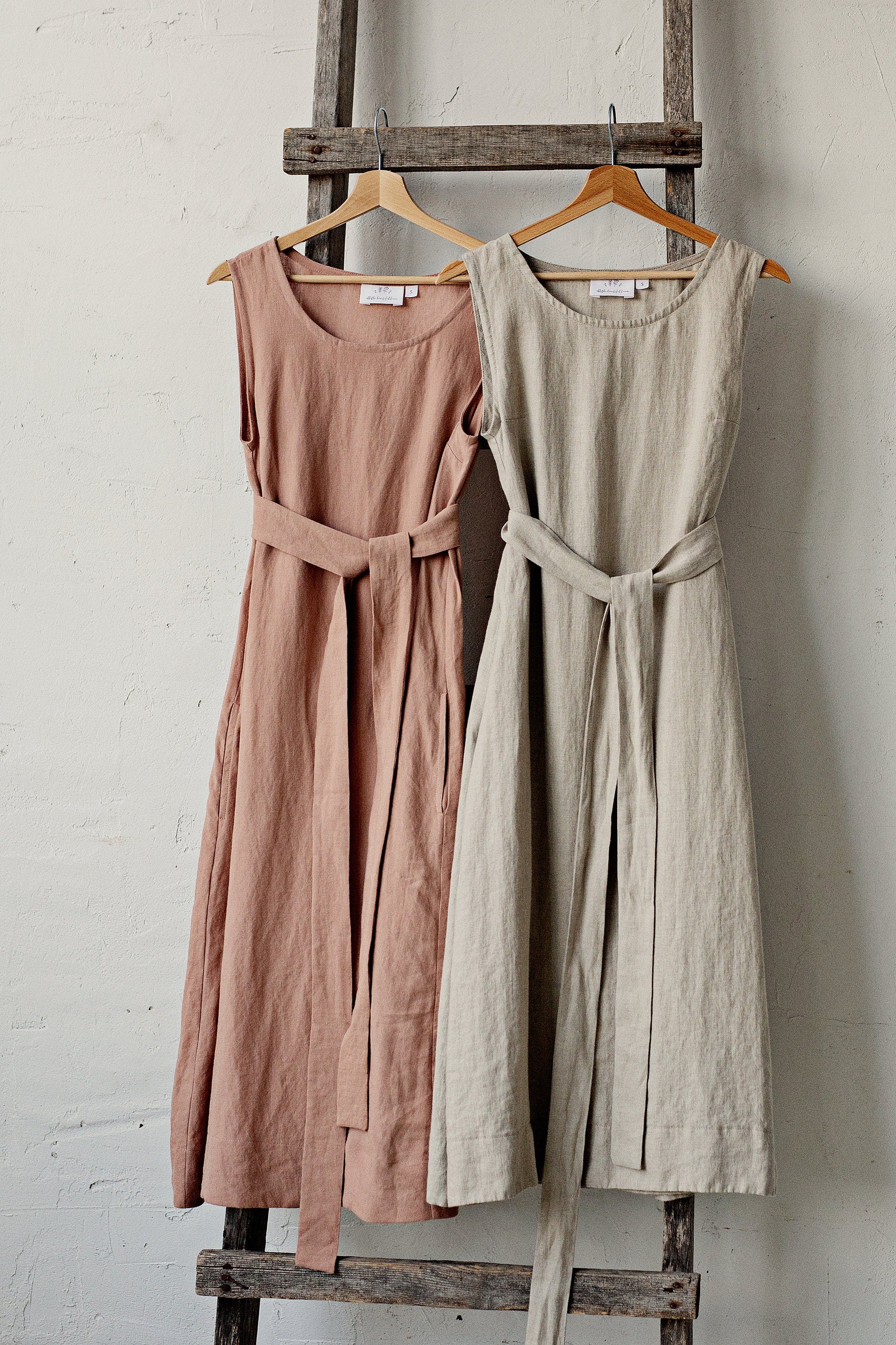 Dusty Rose Sleeveless Linen Dress