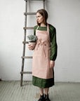 Dusty Rose Traditional Linen Apron