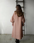 Dusty Rose Kimono Linen Dress