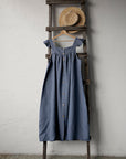 Dusty Blue Prairie Linen Dress