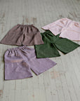 Baby Pink Short Linen Culottes