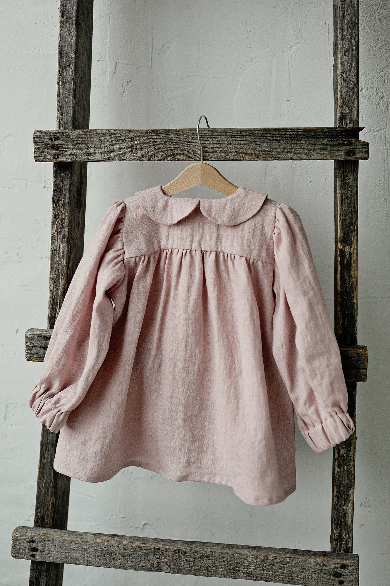 Baby Pink Linen Tunic Dress