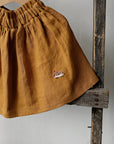 Mustard Midi Linen Skirt