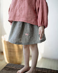 B&W Stripe Midi Linen Skirt