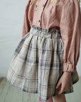 Cottage Plaid Midi Linen Skirt