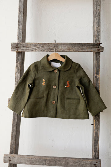 Moss Green Peter Pan Collar Jacket
