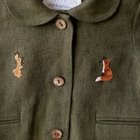 Moss Green Peter Pan Collar Jacket