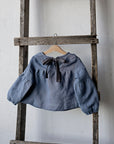 Dusty Blue Short Linen Tunic, Size 1-2 years