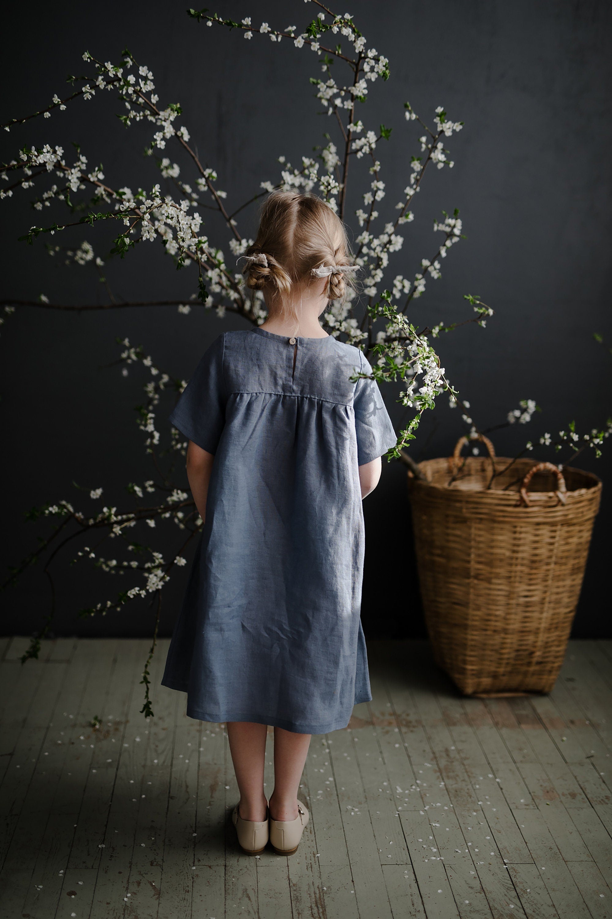 Dusty Blue Summer Linen Dress – allthebeautifullinen