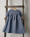 Dusty Blue Summer Linen Dress